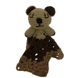 Handmade Brown Bear Lovey Crochet Plush Toy Crochet 17" x 17"